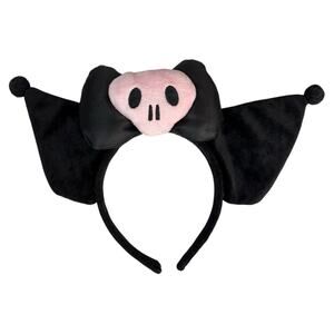 Sanrio Kuromi Puroland Cat Bow Black Plush Headband Cosplay Costume Accessory
